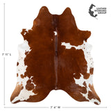 Brazilian Brown and White Cowhide Rug Size 7'7" L x 6'6" W 2365