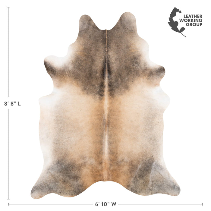 Brazilian Grey Palomino Cowhide Rug Size 7'7" L x 6'6" W 2366
