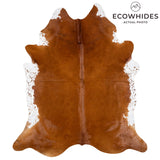 Brazilian Brown and White Cowhide Rug Size 7'7" L x 6'6" W 2373