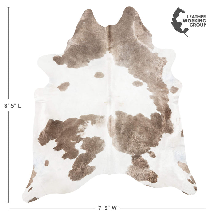 Brazilian Palomino and White Cowhide Rug Size 7'7" L x 6'6" W 2374