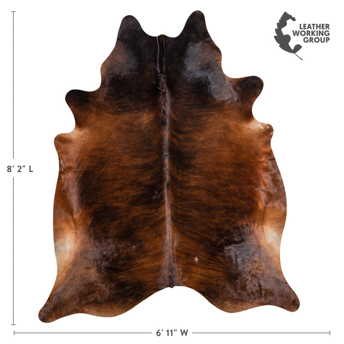 Brazilian Brindle Cowhide Rug Size 7'7" L x 6'6" W 2375