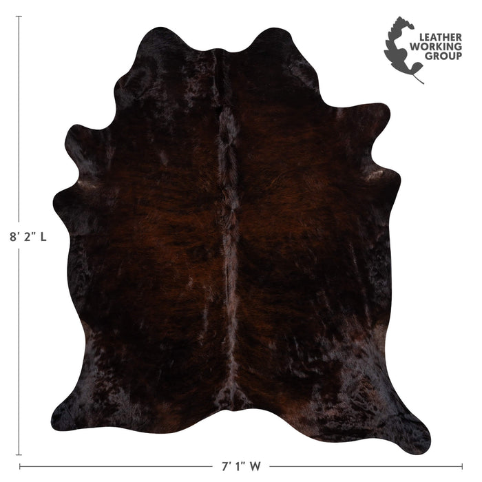 Brazilian Dark Brindle Cowhide Rug Size 7'7" L x 6'6" W 2376