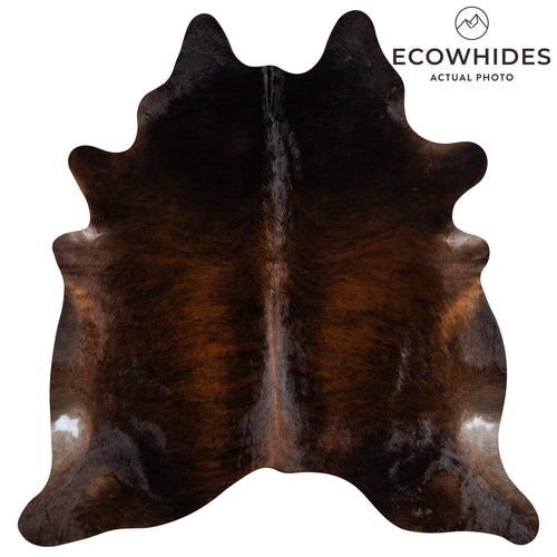 Brazilian Dark Brindle Cowhide Rug Size 7'7" L x 6'6" W 2378