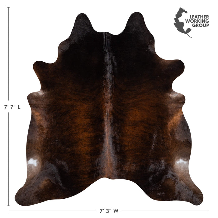 Brazilian Dark Brindle Cowhide Rug Size 7'7" L x 6'6" W 2378