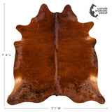 Brazilian Brindle Cowhide Rug Size 7'7" L x 6'6" W 2379