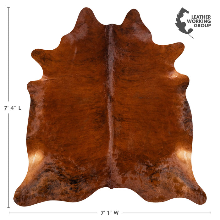 Brazilian Brindle Cowhide Rug Size 7'7" L x 6'6" W 2379