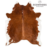 Brazilian Brown and White Cowhide Rug Size 7'7" L x 6'6" W 2382
