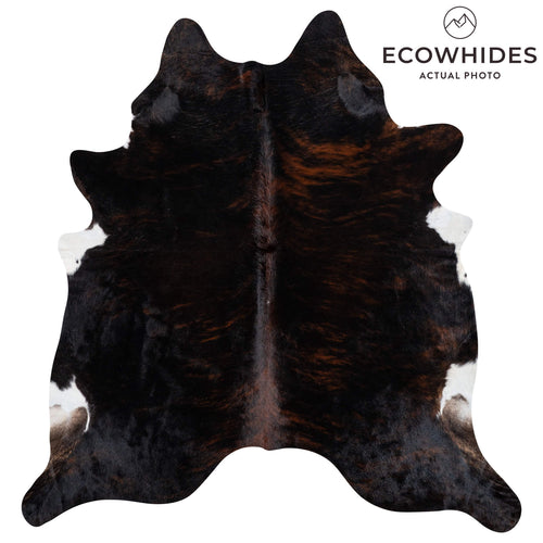 Brazilian Dark Brindle Cowhide Rug Size 7'7" L x 6'6" W 2383