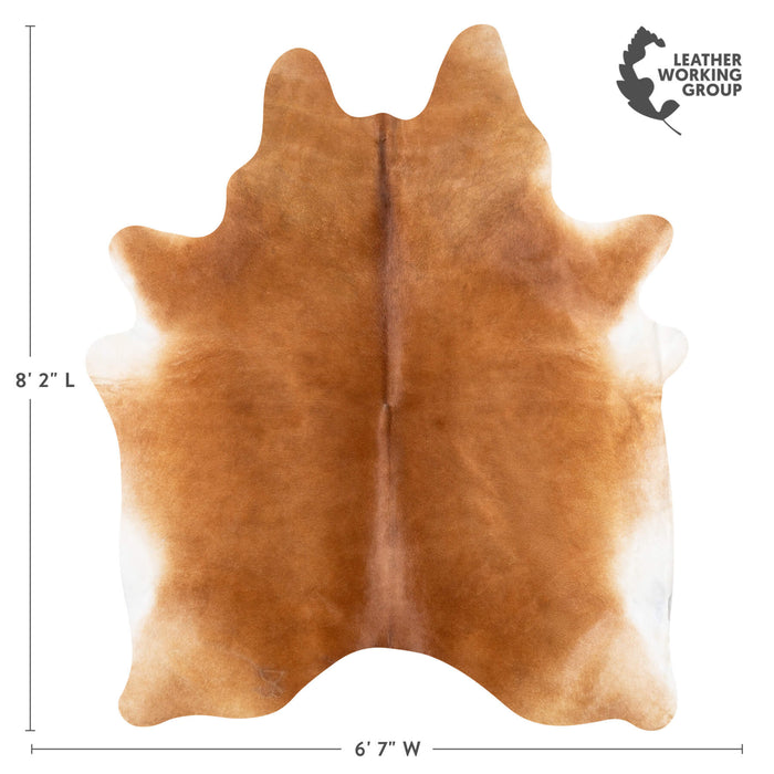 Brazilian Brown Cowhide Rug Size 7'7" L x 6'6" W 2385