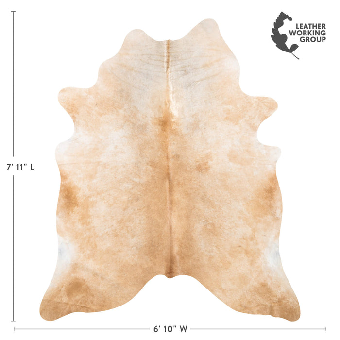 Brazilian Beige Cowhide Rug Size 7'7" L x 6'6" W 2387