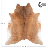 Brazilian Beige Cowhide Rug Size 7'7" L x 6'6" W 2389