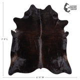 Brazilian Dark Brindle Cowhide Rug Size 7'7" L x 6'6" W 2391