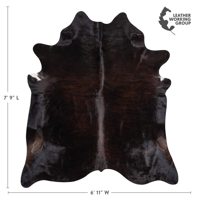Brazilian Dark Brindle Cowhide Rug Size 7'7" L x 6'6" W 2391