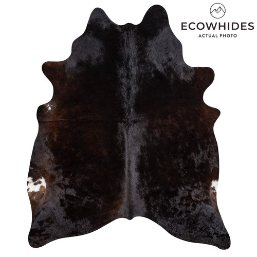 Brazilian Solid Black Cowhide Rug Size 7'7" L x 6'6" W 2394