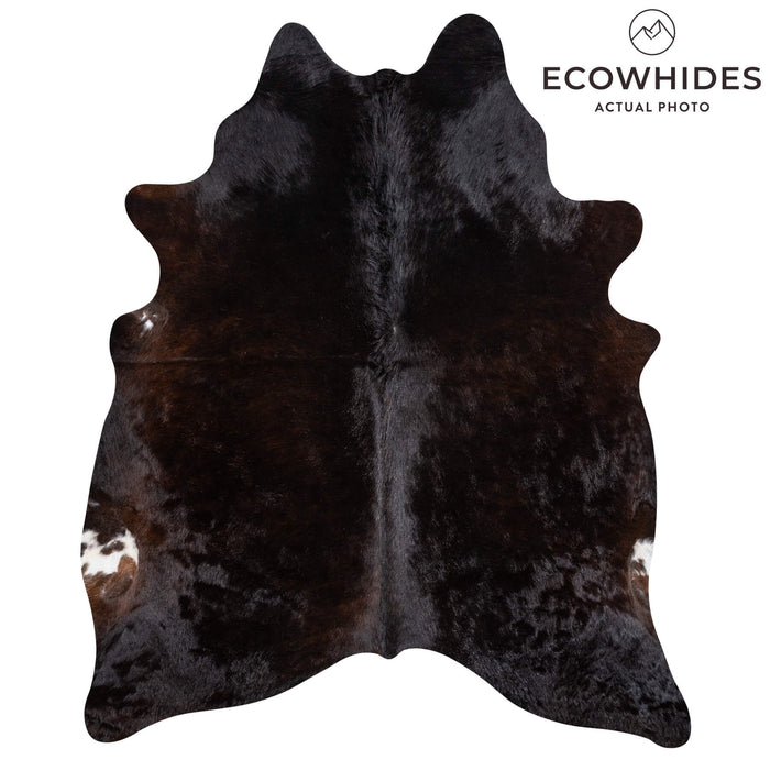 Brazilian Solid Black Cowhide Rug Size 7'7" L x 6'6" W 2394