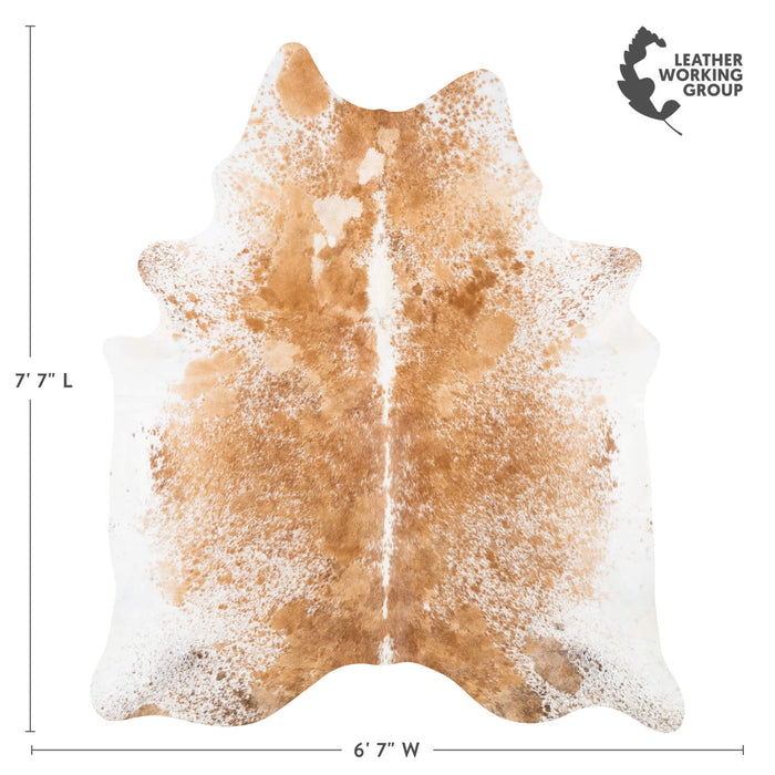 Brazilian Brown Salt and Pepper Cowhide Rug Size 7'7" L x 6'6" W 2396