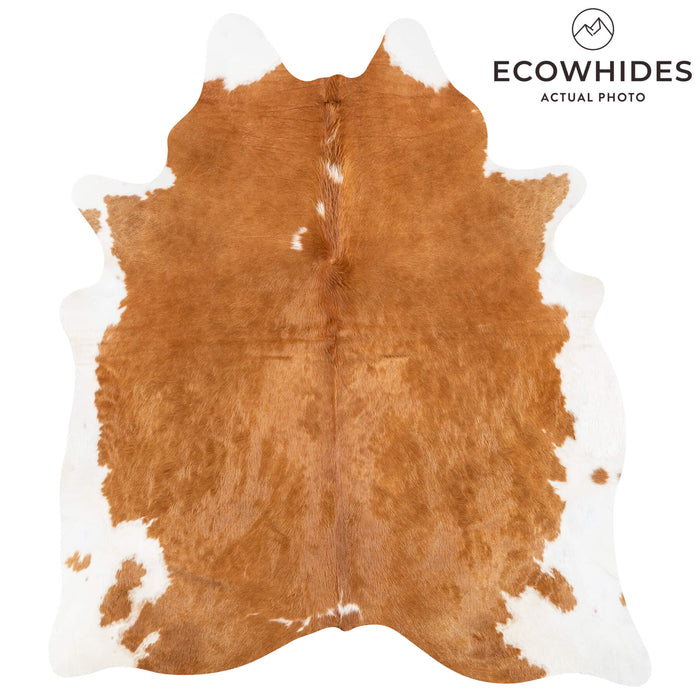 Brazilian Brown and White Cowhide Rug Size 7'7" L x 6'6" W 2398