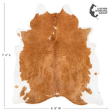 Brazilian Brown and White Cowhide Rug Size 7'7" L x 6'6" W 2398