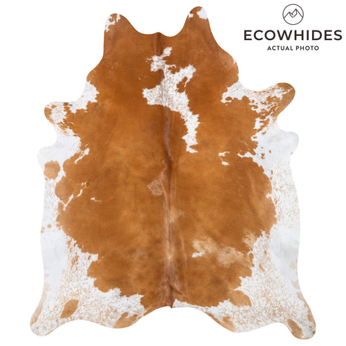 Brazilian Brown and White Cowhide Rug Size 8'4" L x 7'2" W 2400