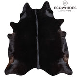 Brazilian Solid Black Cowhide Rug Size 6'10" L x 6'3" W 2424