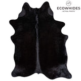 Brazilian Solid Black Cowhide Rug Size 6'9" L x 5'1" W 2427