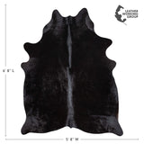 Brazilian Solid Black Cowhide Rug Size 6'8" L x 5'4" W 2430