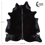 Brazilian Solid Black Cowhide Rug Size 6'9" L x 5'10" W 2432