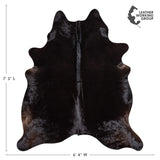 Brazilian Solid Black Cowhide Rug Size 7'3" L x 6'4" W 2436