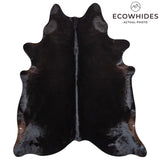 Brazilian Solid Black Cowhide Rug Size 7'2" L x 6'2" W 2440