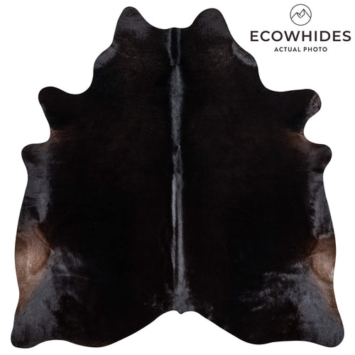 Brazilian Solid Black Cowhide Rug Size 6'6" L x 6'4" W 2441