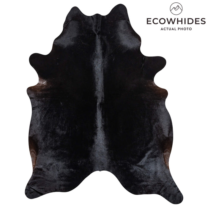 Brazilian Solid Black Cowhide Rug Size 7'11" L x 6'4" W 2444