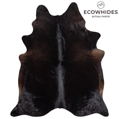 Brazilian Solid Black Cowhide Rug Size 8'11" L x 7'7" W 2452