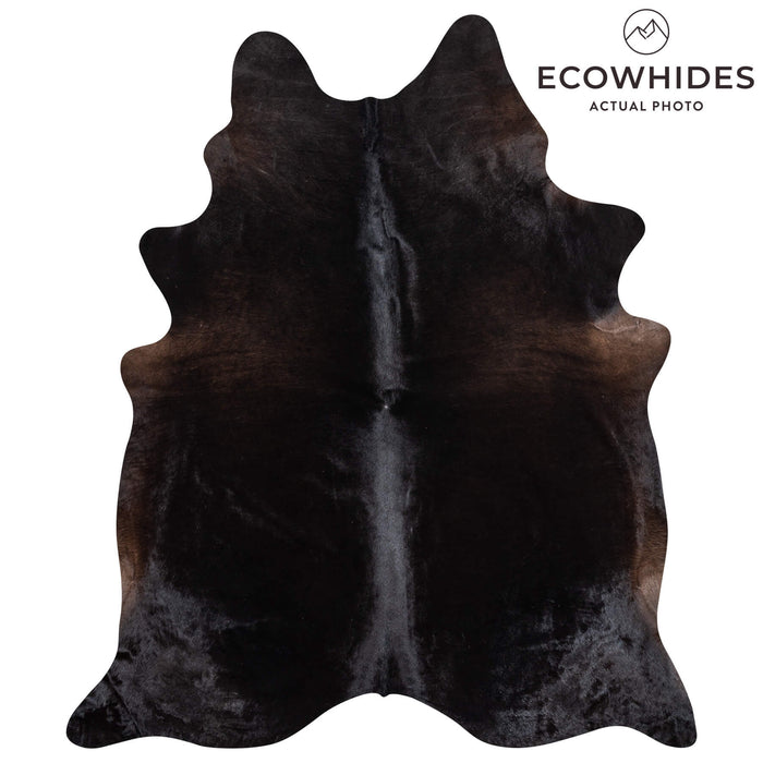 Brazilian Solid Black Cowhide Rug Size 8'11" L x 7'7" W 2452