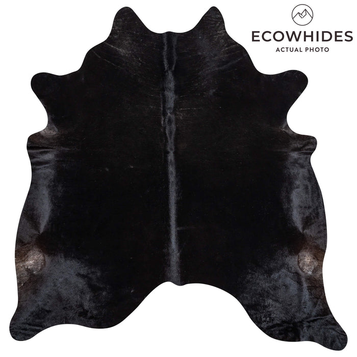Brazilian Solid Black Cowhide Rug Size 7'11" L x 7'5" W 2455