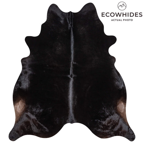 Brazilian Solid Black Cowhide Rug Size 7'9" L x 7'0" W 2457