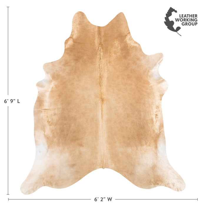 Brazilian Beige Cowhide Rug Size 6'9" L x 6'2" W 2461