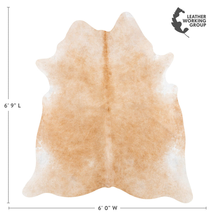 Brazilian Beige Cowhide Rug Size 6'9" L x 6'0" W 2466