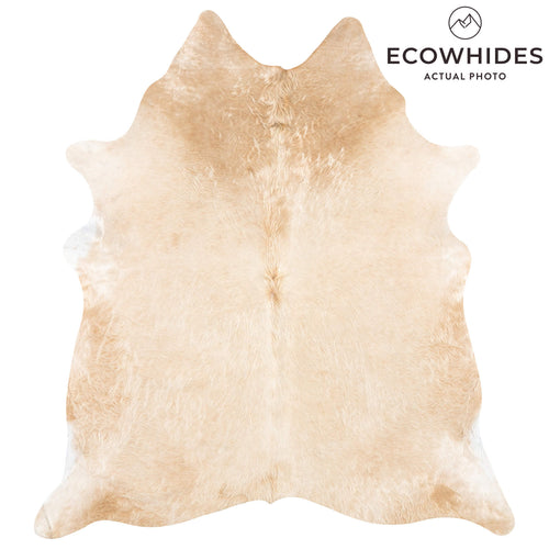 Brazilian Beige Cowhide Rug Size 7'3" L x 6'5" W 2474