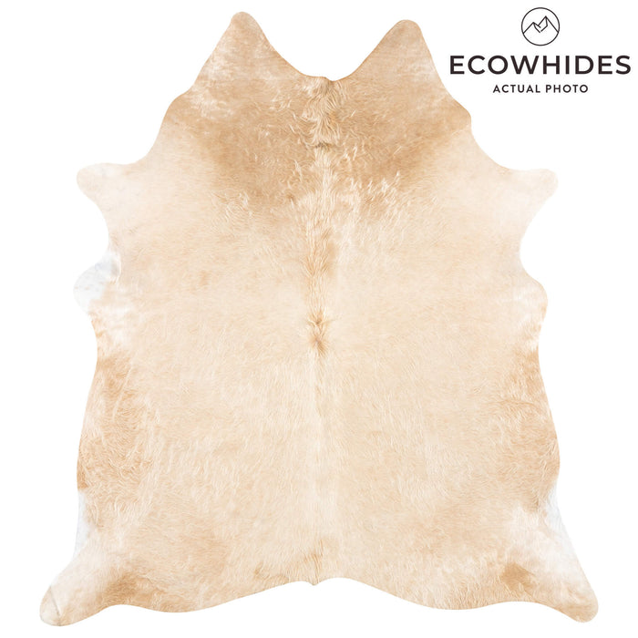 Brazilian Beige Cowhide Rug Size 7'3" L x 6'5" W 2474