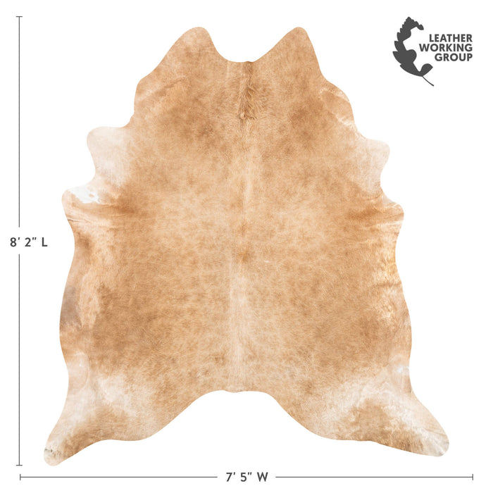 Brazilian Beige Cowhide Rug Size 8'2" L x 7'5" W 2484