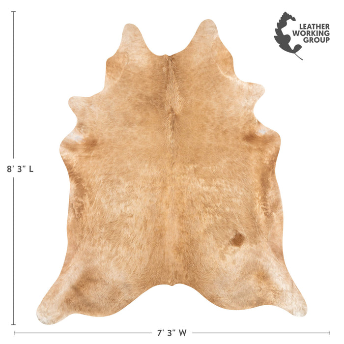 Brazilian Beige Cowhide Rug Size 8'3" L x 7'3" W 2487