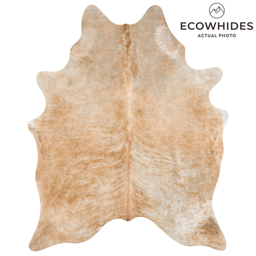 Brazilian Palomino and White Cowhide Rug Size 6'11" L x 5'6" W 2501