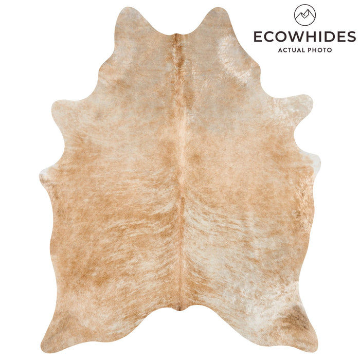 Brazilian Palomino and White Cowhide Rug Size 6'11" L x 5'6" W 2501