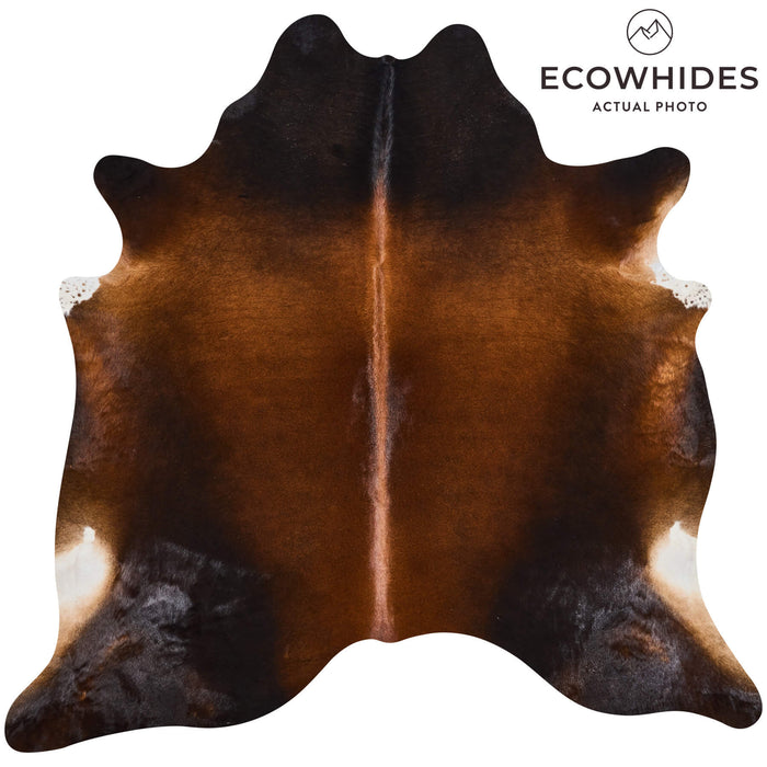 Brazilian Mahogany Cowhide Rug Size 6'10" L x 6'11" W 2519