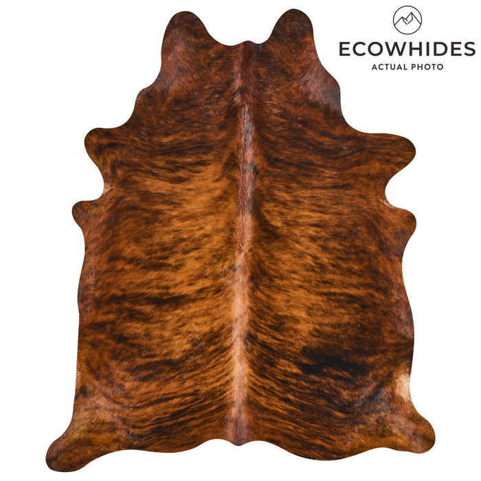 Brazilian Brindle Cowhide Rug Size 6'6" L x 5'5" W 2541