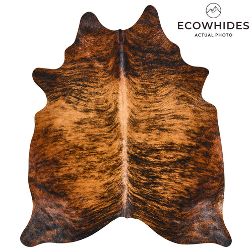 Brazilian Brindle Cowhide Rug Size 6'6" L x 5'7" W 2544