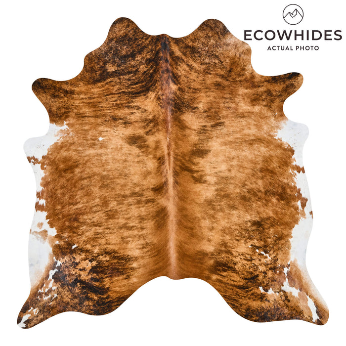 Brazilian Brindle White Belly Cowhide Rug Size 6'7" L x 6'4" W 2562