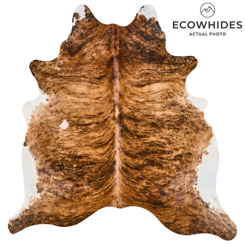 Brazilian Brindle White Belly Cowhide Rug Size 6'11" L x 6'7" W 2564