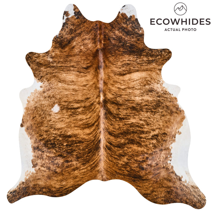 Brazilian Brindle White Belly Cowhide Rug Size 6'11" L x 6'7" W 2564