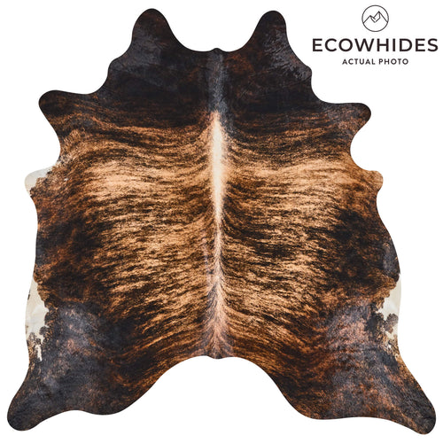 Brazilian Dark Brindle Cowhide Rug Size 6'10" L x 6'6" W 2596